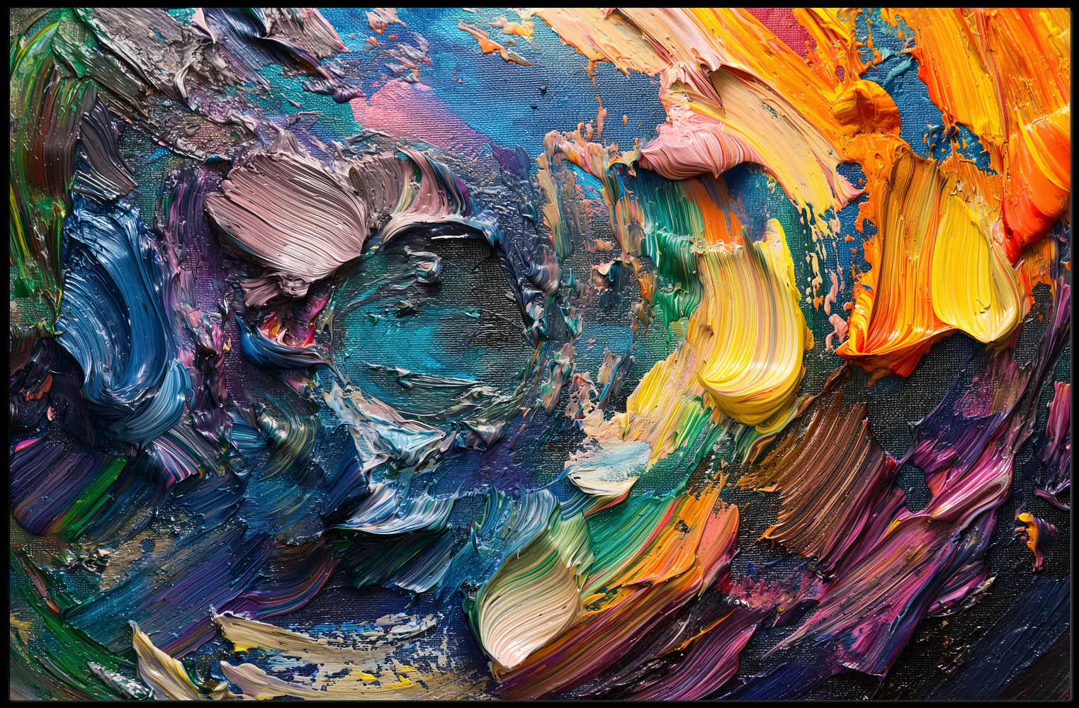 Vibrant Abstract Art Poster with Dynamic Brushstrokes