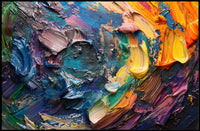 Vibrant Abstract Art Poster with Dynamic Brushstrokes