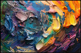 Vibrant Abstract Art Poster with Dynamic Brushstrokes