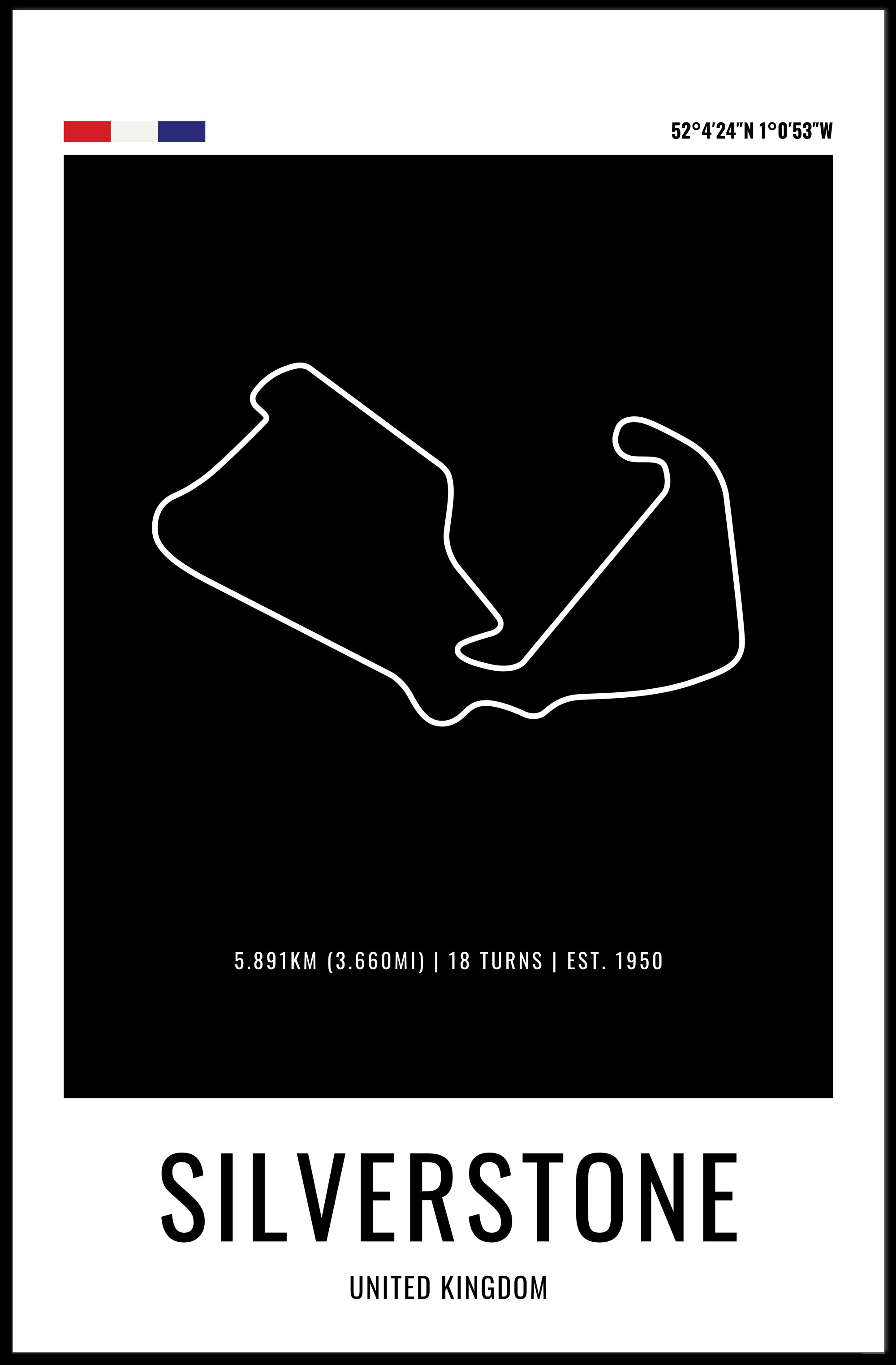 Silverstone Circuit Racing Minimalist Sports Poster