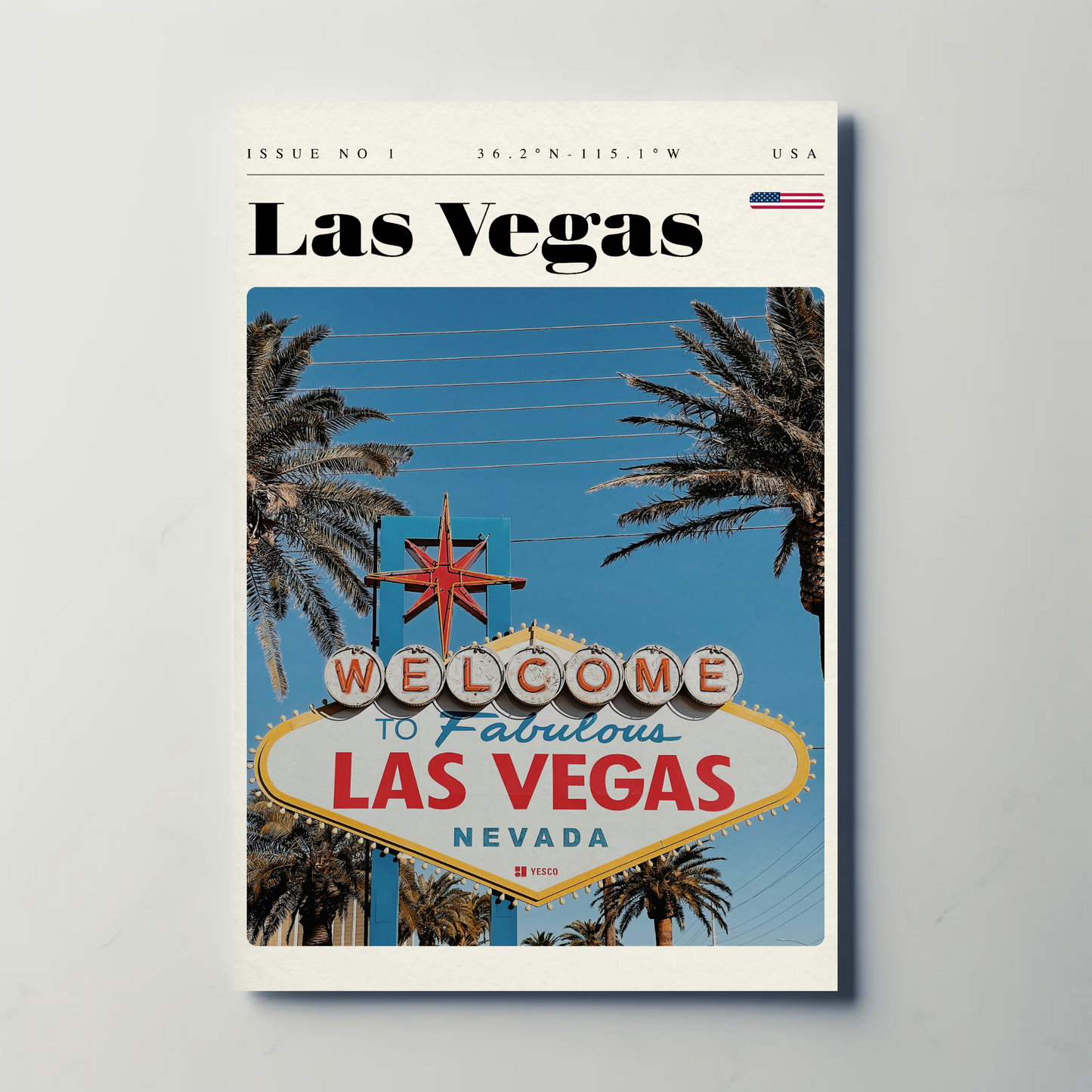 Vintage Poster Las Vegas Sign Daytime