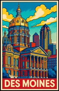 Des Moines Cityscape Poster