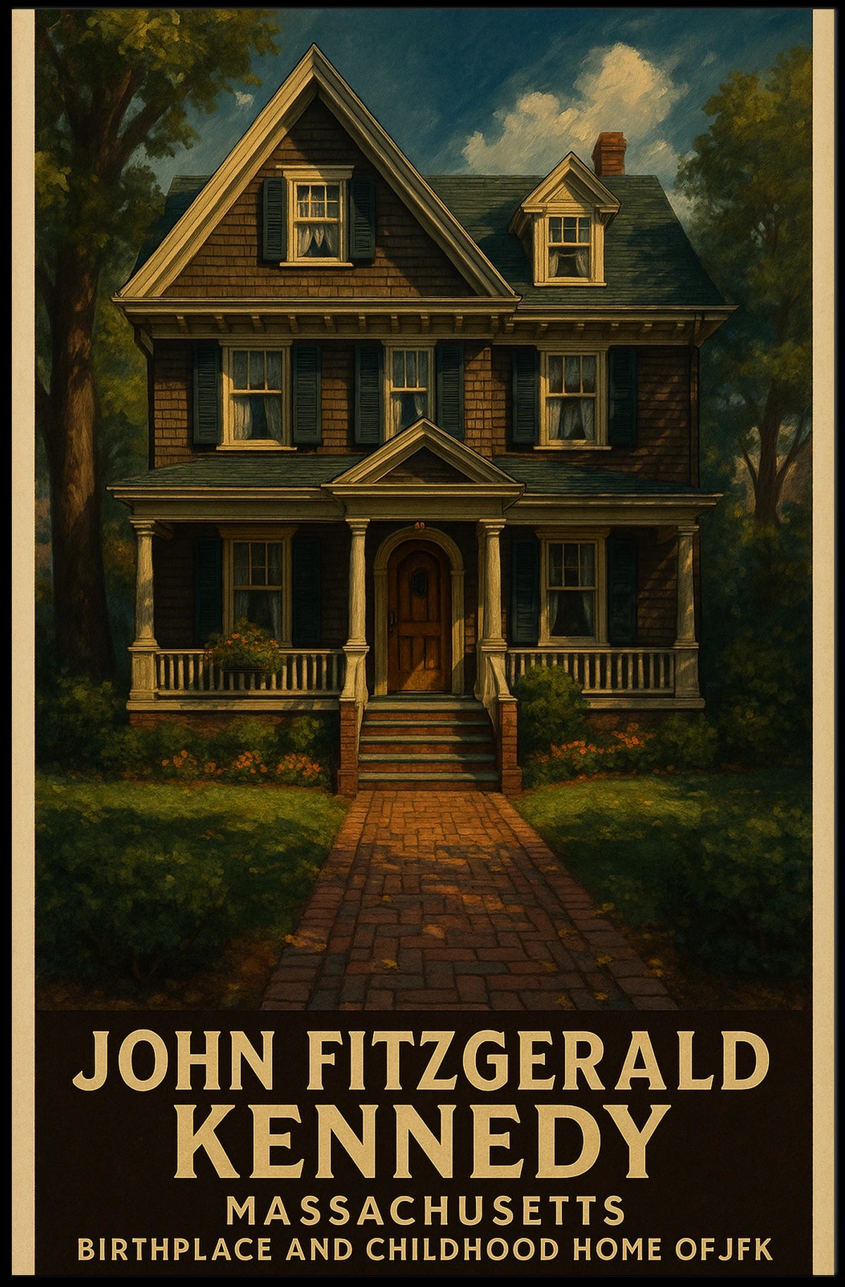 John Fitzgerald Kennedy Birthplace And Poster