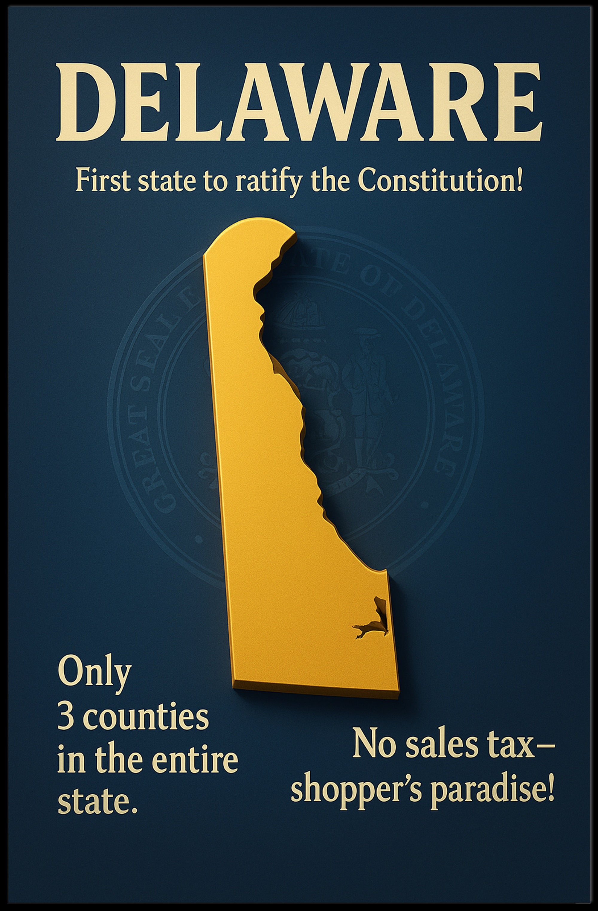 Delaware – The First State Poster PosterGoat