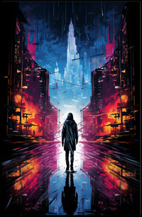 Neon Cityscape Poster