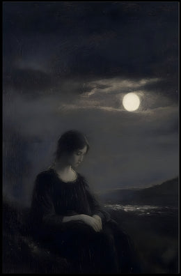 Mystical Moonlight Woman Artistic Poster PosterGoat