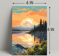 Serene Mountain Sunset Poster PosterGoat