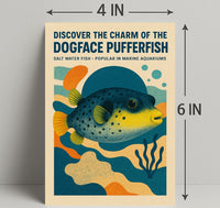 Dogface Pufferfish Poster Wall Art Print PosterGoat