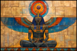 Ancient Egyptian Deity with Symbolic Wings Poster