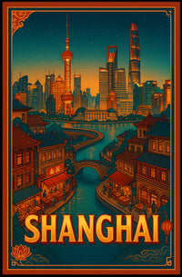 Shanghai Skyline Poster