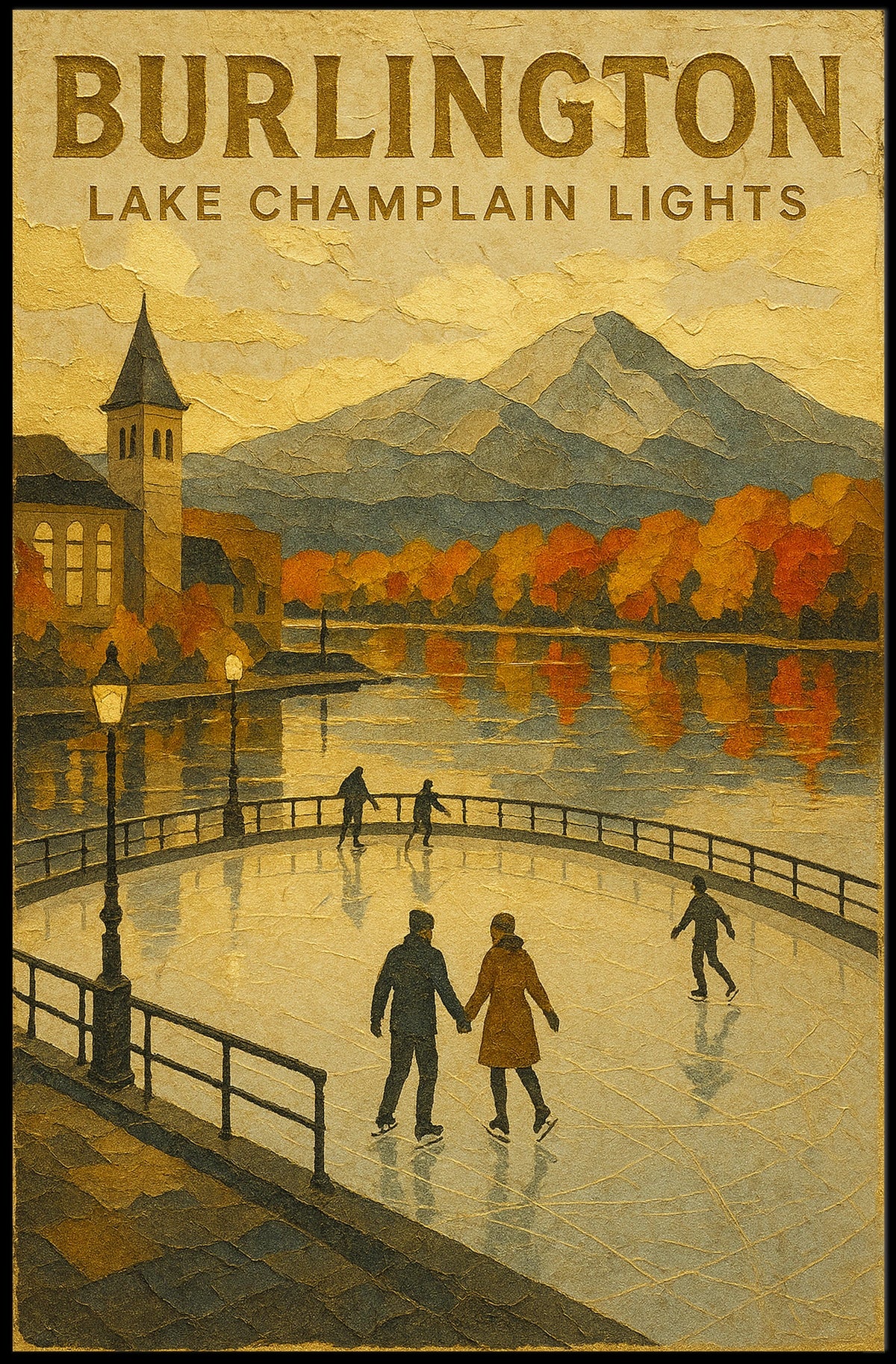 Burlington Lake Champlain Lights Poster