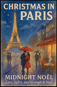 Paris Christmas Noël Midnight Vintage Poster