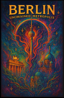 Berlin Surreal Art Poster: Fantasy Urban Energy