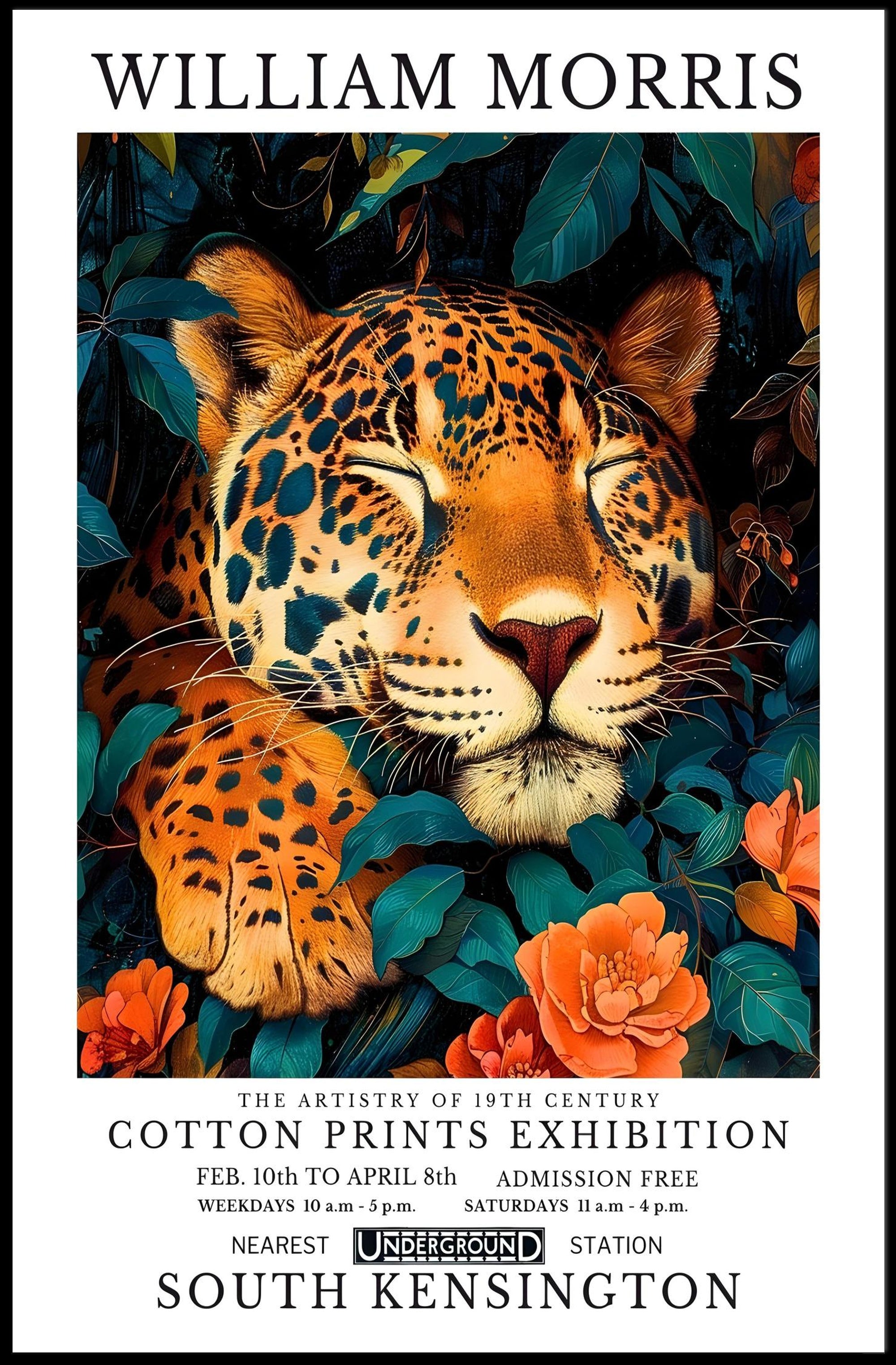William Morris Exhibition Poster: Artistic Vintage Botanical Art Poster