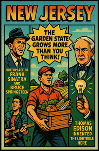 New Jersey Heritage Vintage Americana Cultural or Heritage Poster PosterGoat