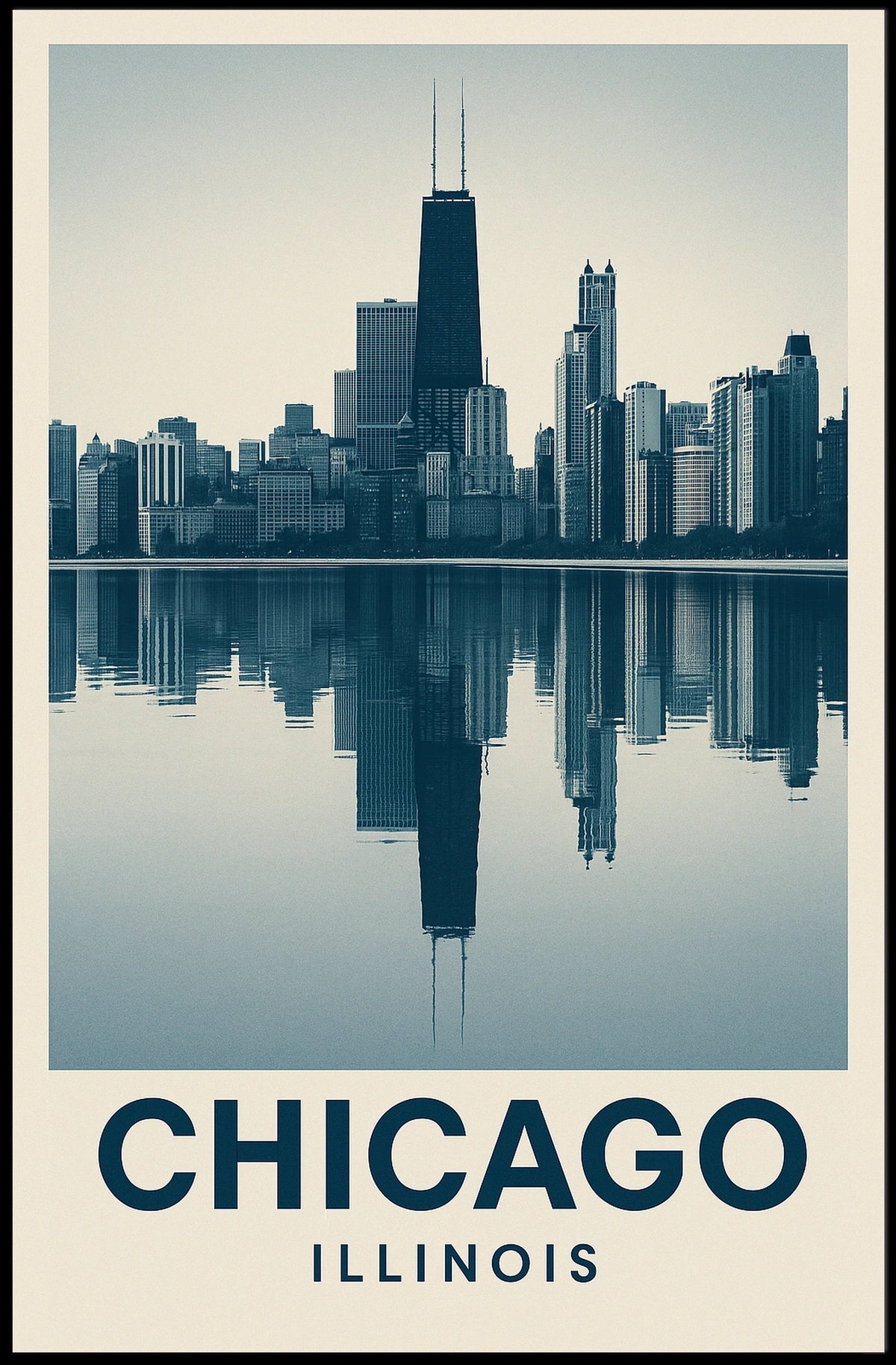 Chicago Skyline Reflection Poster