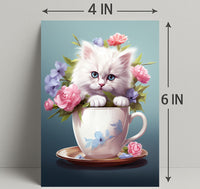 Kitten In A Teacup Poster PosterGoat