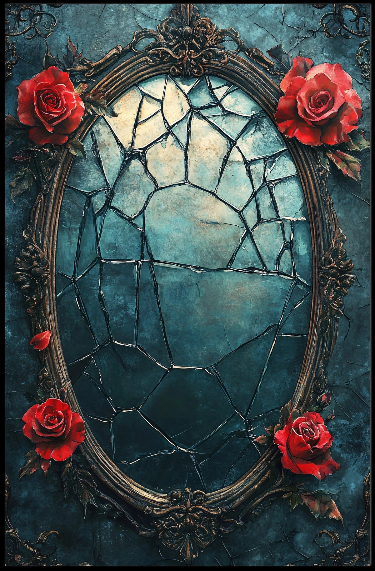 Victorian Gothic Mirror Art Print Poster
