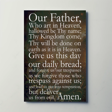 The Lord's Prayer Christian Text Vintage Travel Poster