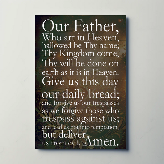 The Lord's Prayer Christian Text Vintage Travel Poster