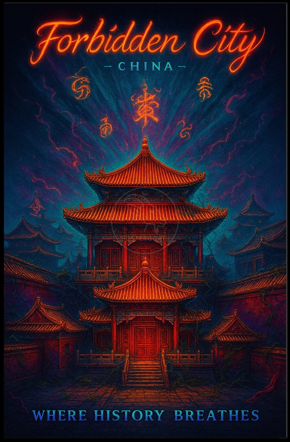 Forbidden City Ethereal Architecture Cultural or Heritage Poster