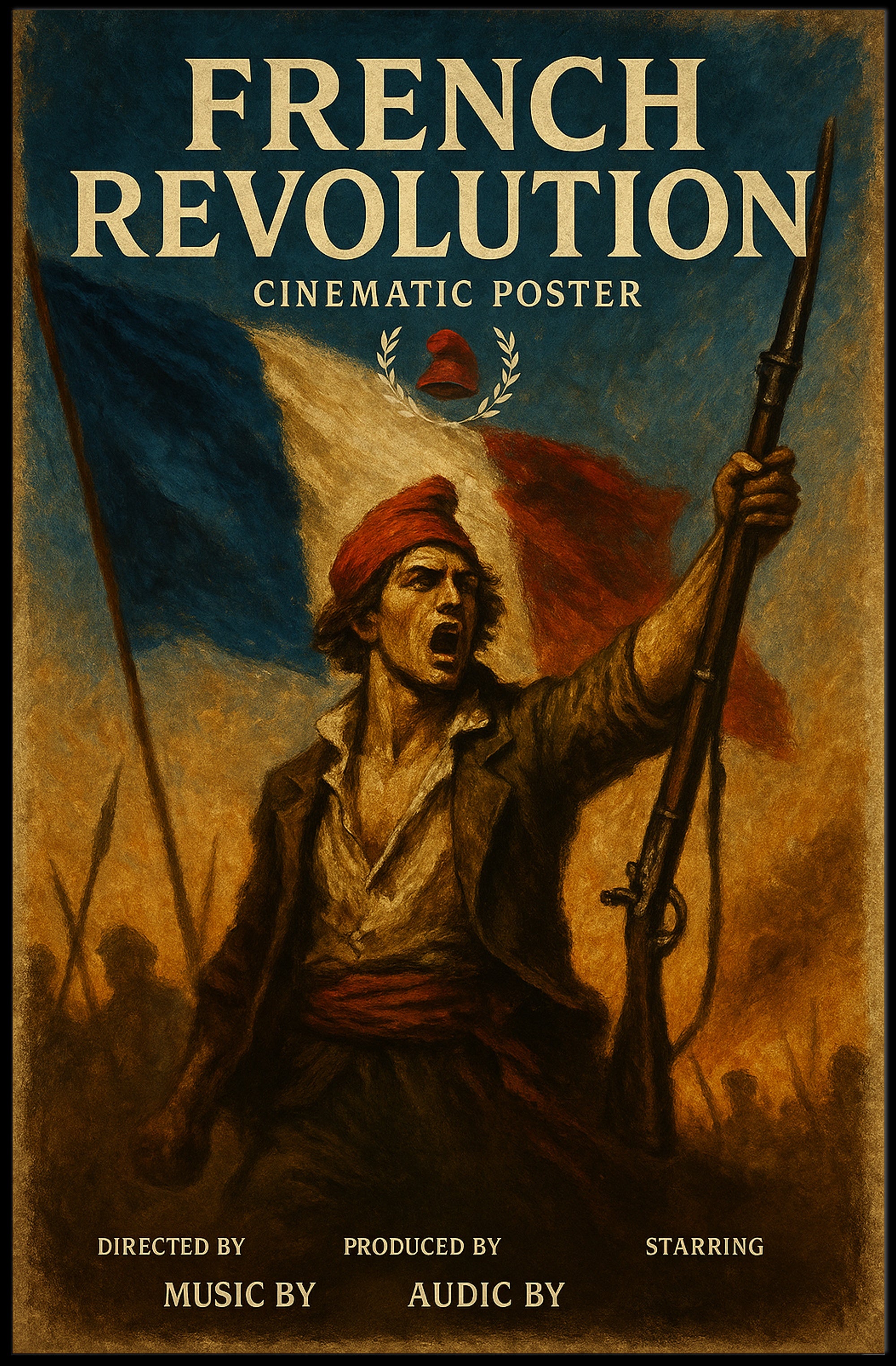 French Revolution Heroic Vintage Art Political or Propaganda Poster