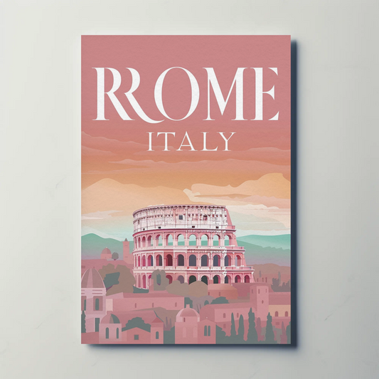 Rome Italy Vintage Colosseum Poster