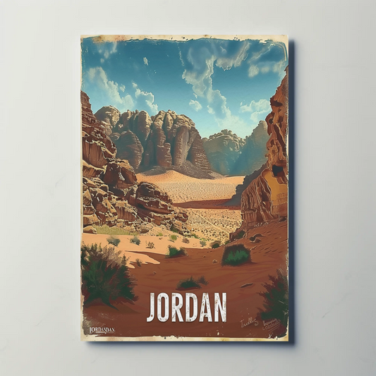 Jordan Desert Rock Formations Travel Poster