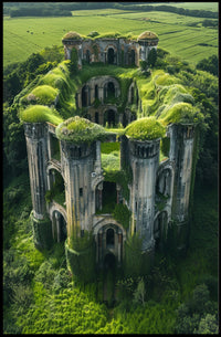 Ancient Fortress Ruins: Nature's Resilient Embrace Poster PosterGoat