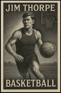 Jim Thorpe Basketball Heritage Art Poster