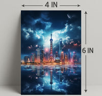Reflections Of A Modern Skyline Modern Poster