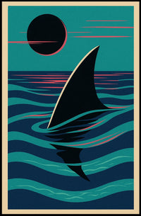 Serene Waters Shark Fin At Dusk Poster