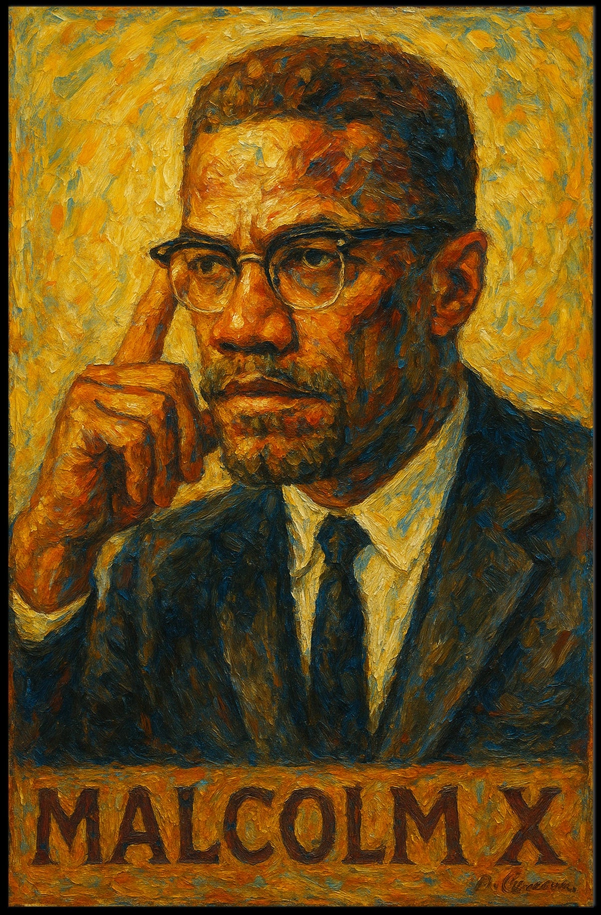 Malcolm X A Powerful Portrait Poster