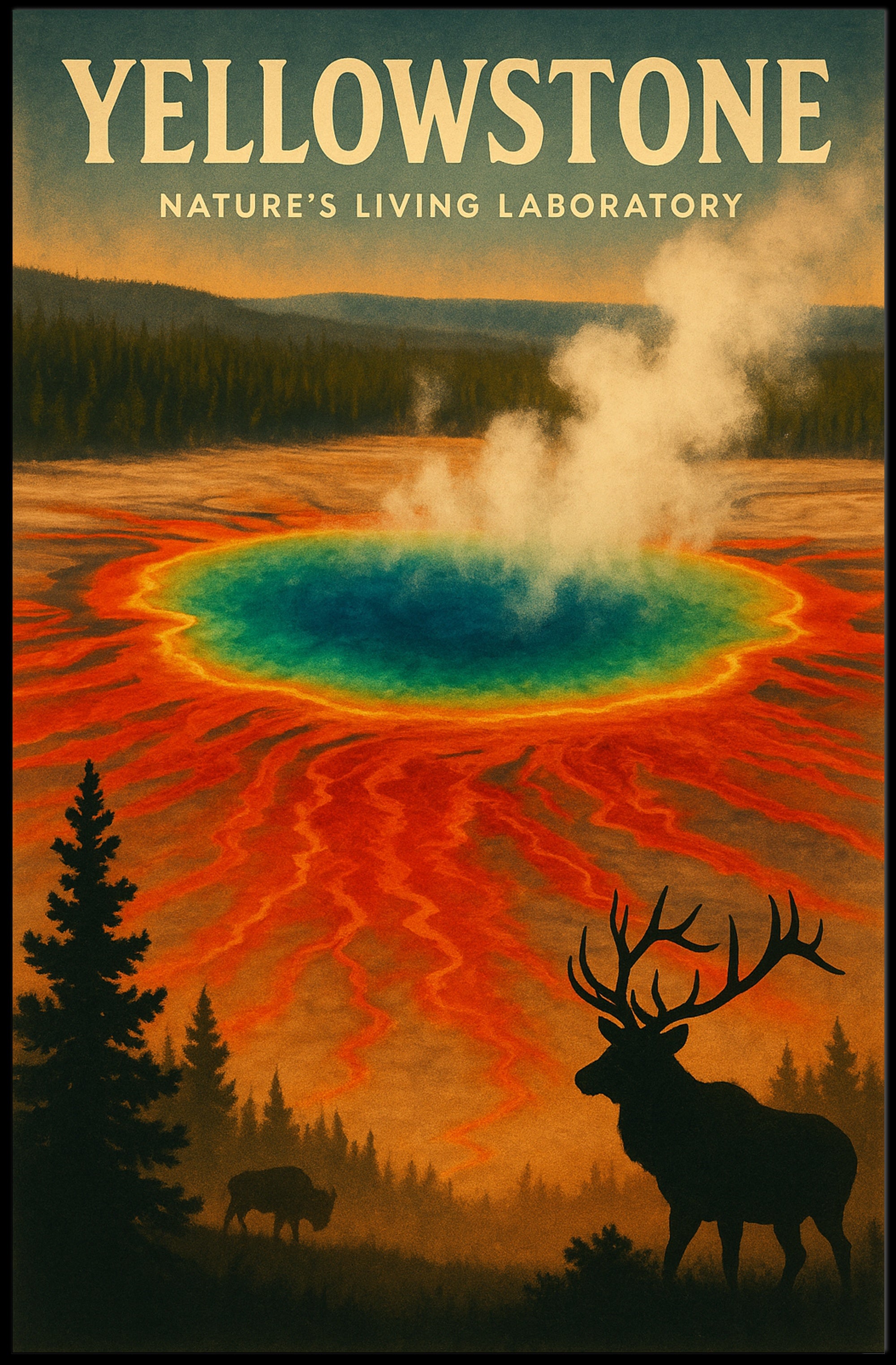 Yellowstone Natures Living Laboratory Poster PosterGoat