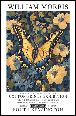 William Morris Butterfly and Floral Heritage Artistic Poster