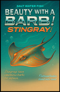 Beauty with a Barb Stingray Poster