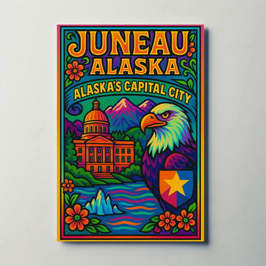 Juneau Alaska Capital City Travel Poster
