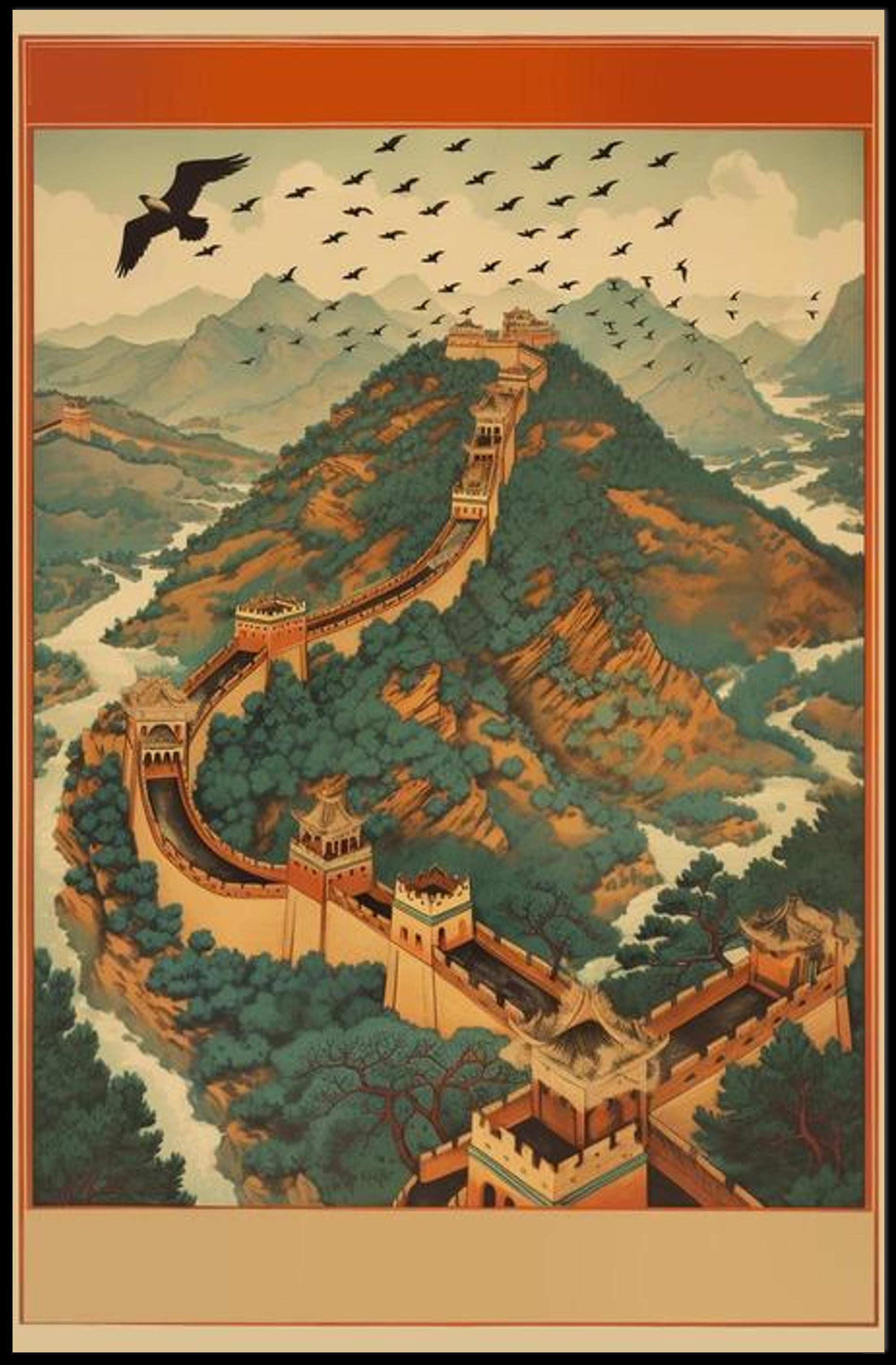 Majestic Great Wall: Enchanting Journey Through Time Poster