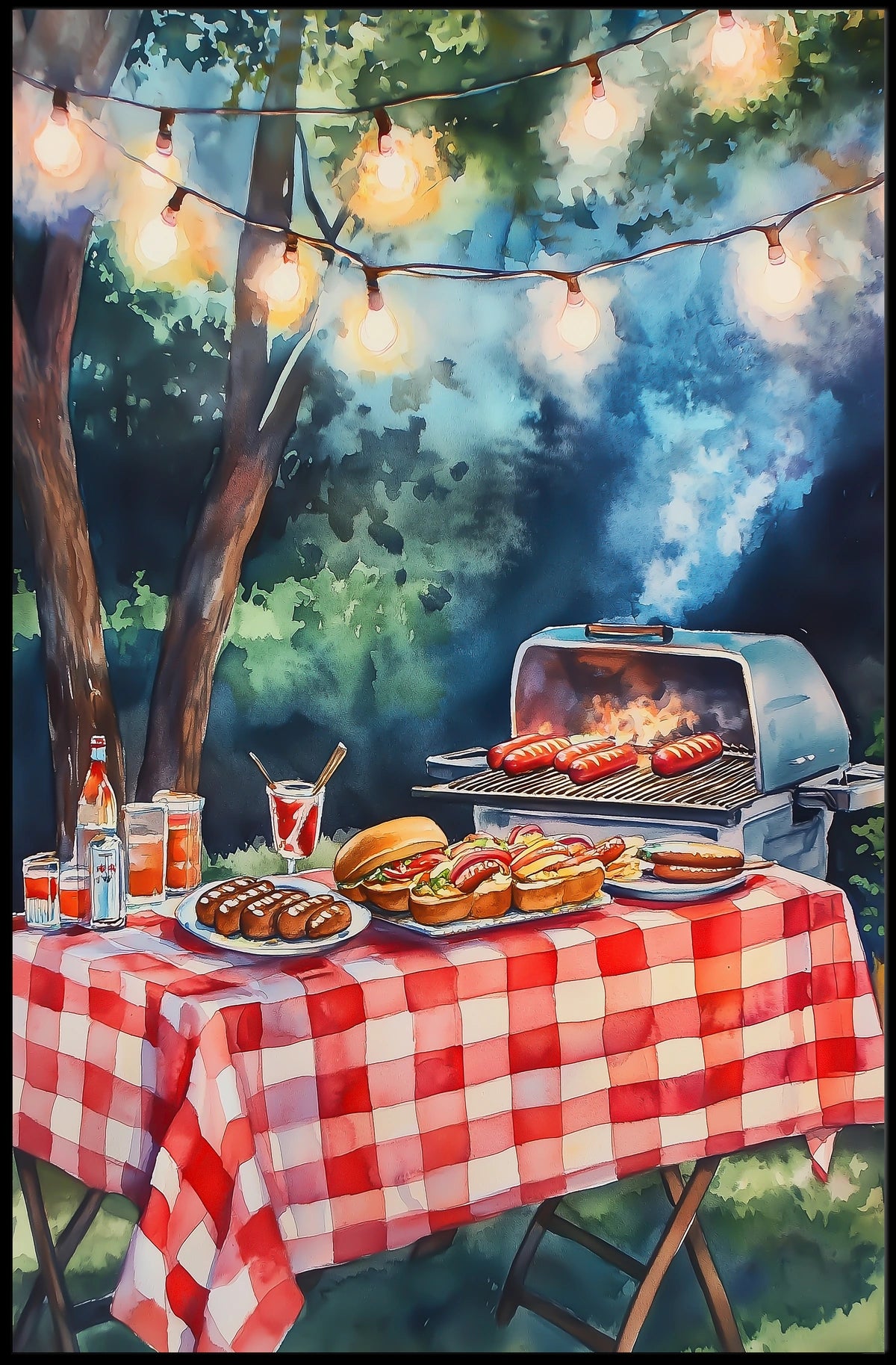 summer barbecue scene Poster