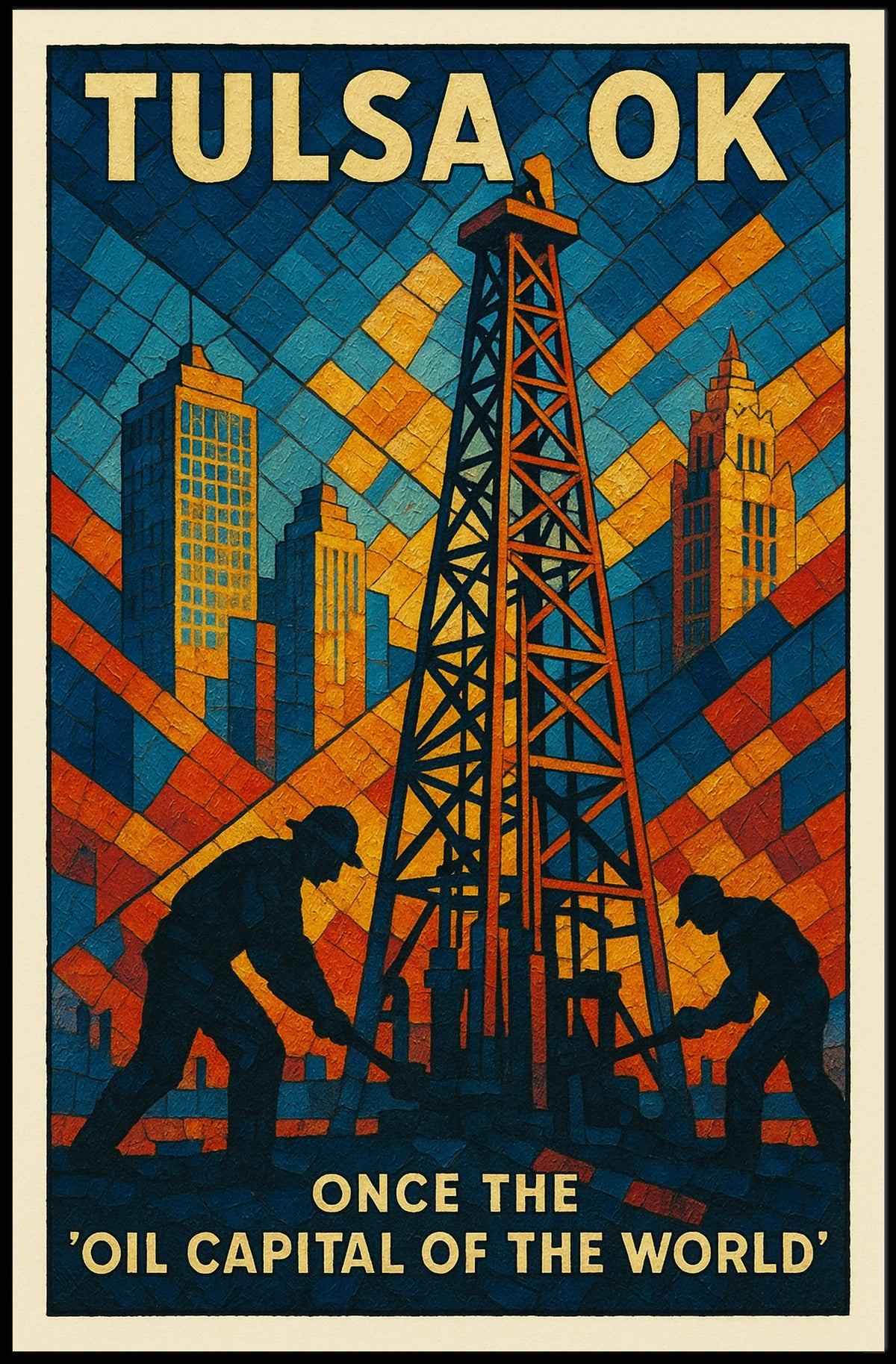 Tulsa Oil Capital Heritage Travel Poster