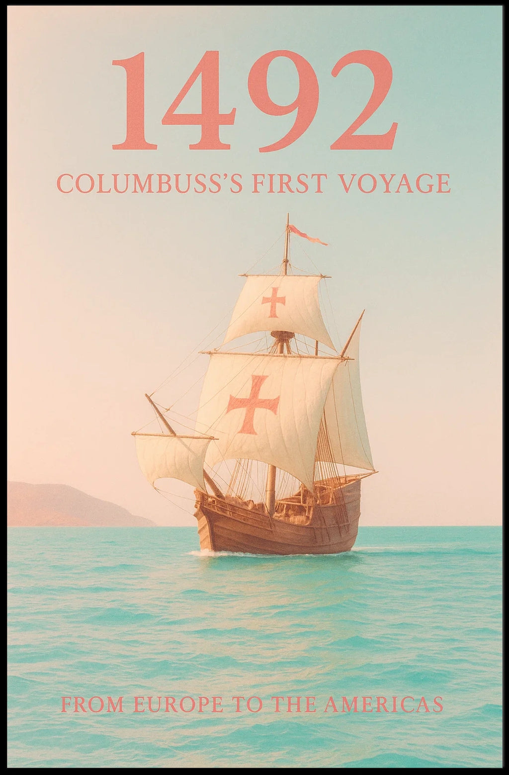 1492 Columbuss First Voyage Poster