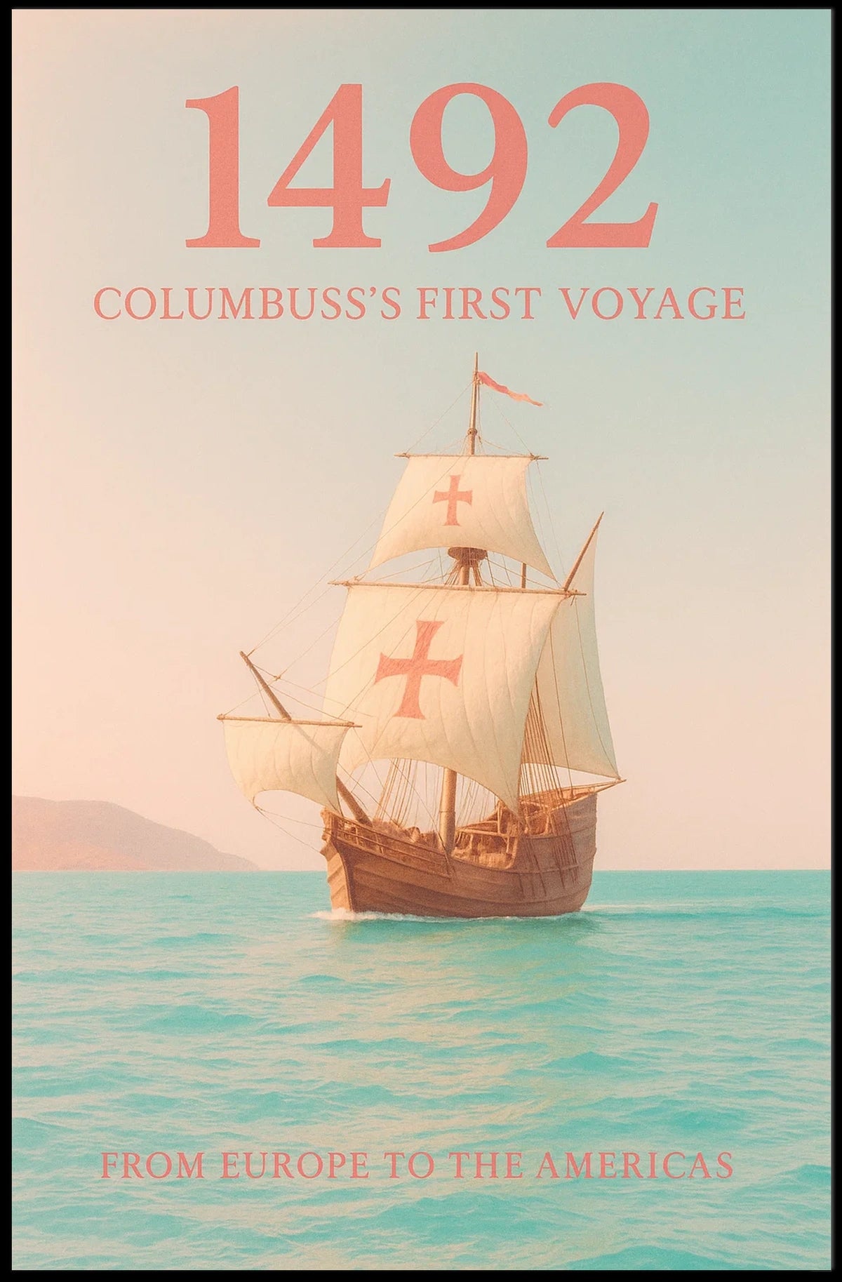 1492 Columbuss First Voyage Poster