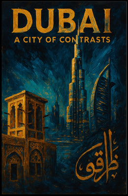 Dubai City Of Contrasts Poster For Modern Home Decor