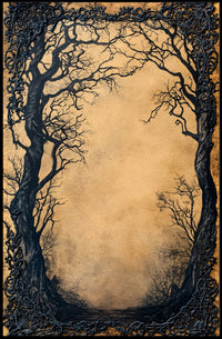 Haunting Sepia Gothic Forest - Abstract, Artistic, or Pop Culture Poster