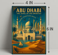 Abu Dhabi Elegance: Modern Meets Vintage Cultural or Heritage Poster