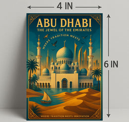 Abu Dhabi Elegance: Modern Meets Vintage Cultural or Heritage Poster