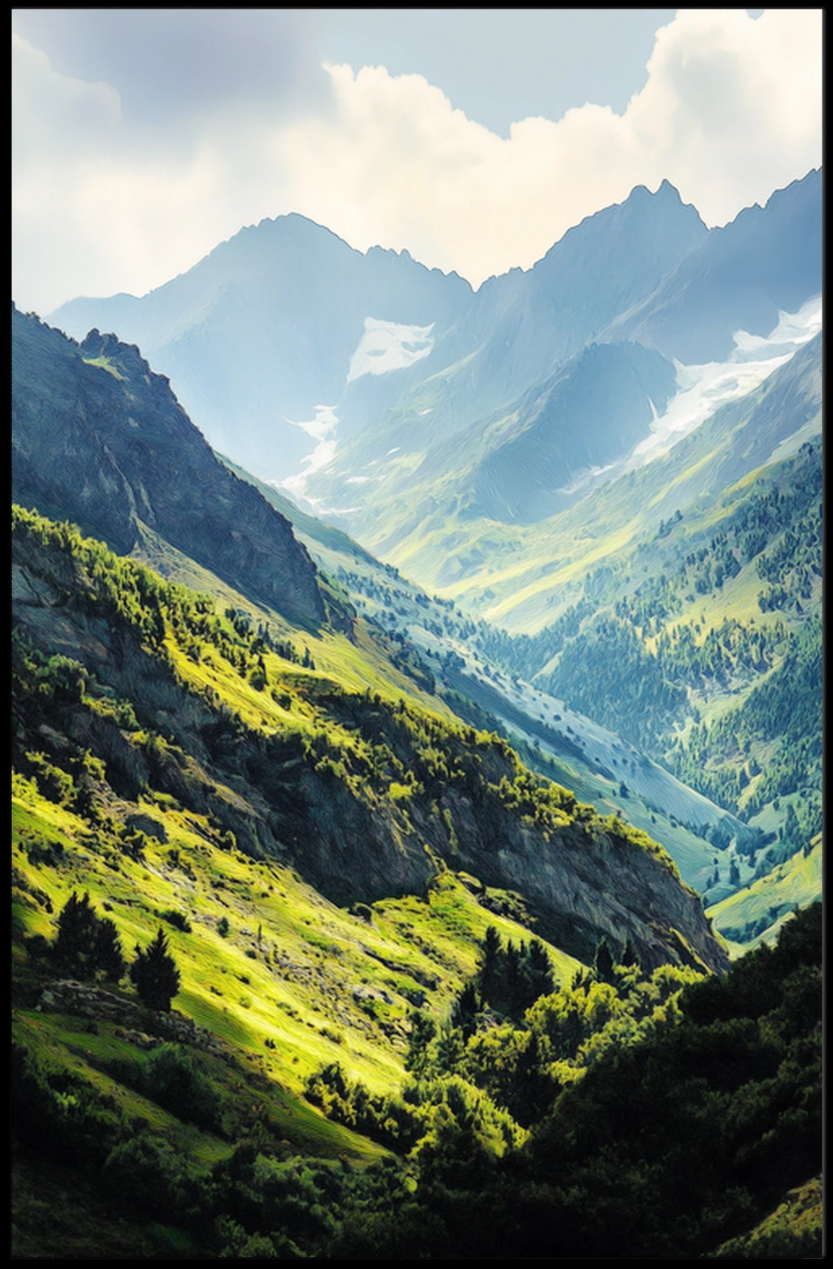 Andorra Pyrenees Mountain Landscape View Poster