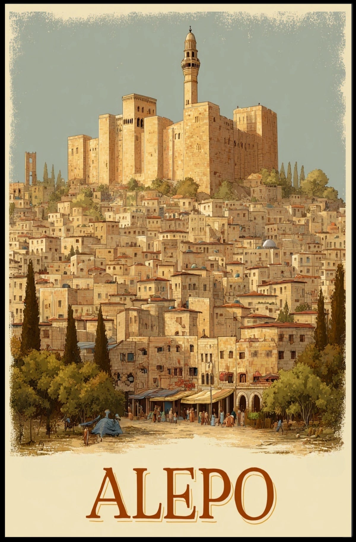 Aleppo A Historical Cityscape Poster