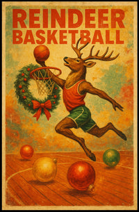 Reindeer Basketball Poster