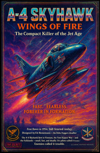 A-4 Skyhawk Jet: Vintage Military Aviation Poster